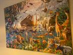 Zeer grote puzzel op lijst gemonteerd ark van Noah dieren, Antiek en Kunst, Ophalen of Verzenden