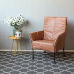 2x Montis Charly fauteuil Buffalo leder - cognac bruin, Ophalen of Verzenden, Nieuw, Leer