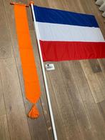 Nederlandse vlag incl stok houder en wimpel katoen, Ophalen, Zo goed als nieuw
