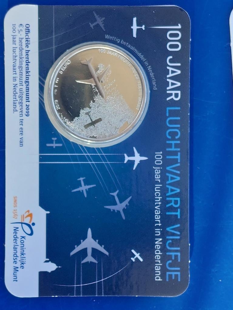 5 Euro coincard 100 Jaar Luchtvaart, Ophalen of Verzenden, Koningin Beatrix, Euro's, Losse munt
