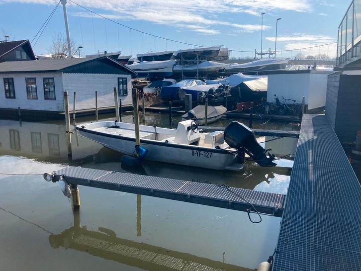 Dutch Whaler 600 alluminium, Watersport en Boten, Vis- en Consoleboten, Gebruikt, 70 pk of meer, 6 meter of meer, Benzine, Buitenboordmotor