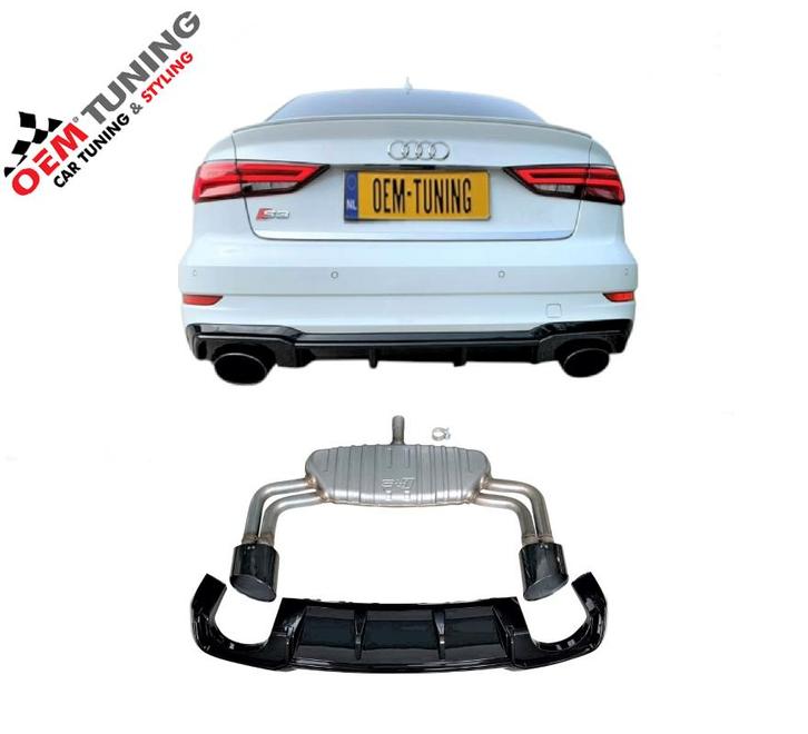 RS3 BUMPER Diffuser | AUDI A3 8V | 2016-2019 | SLINE Sedan, Auto diversen, Tuning en Styling, Ophalen of Verzenden
