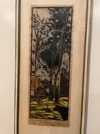 Jan Schipper ‘t rode dak. 1951. Grafiek. Originele lijst, Verzenden