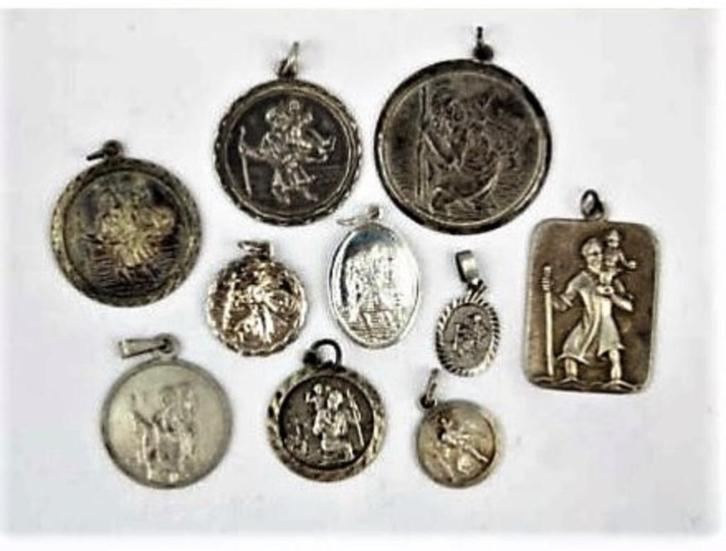 Met vakantie ? Neem uw beschermheilige mee op reis !, Sieraden, Tassen en Uiterlijk, Kettinghangers, Zo goed als nieuw, Zilver