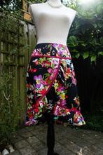 elegante zwarte ruffle rok - bloemen en kant - Steps - mt 40, Kleding | Dames, Rokken, Maat 38/40 (M), Zwart, Ophalen of Verzenden