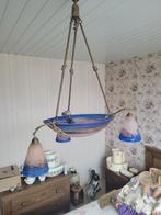 Antieke Art Deco Lamp met Gemerkte Lampjes en Schaal, Ophalen, Gebruikt, 50 tot 75 cm, Glas