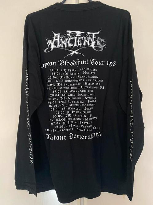 Ancient Longsleeve black metal tour shirt 1998 maat XL/XXL, Kleding | Heren, T-shirts, Zo goed als nieuw, Maat 56/58 (XL), Zwart