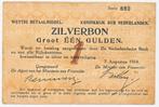 Nederland 1 Gulden 1914 Zilverbon (FR+)