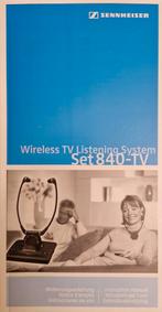 Handleiding/gebruiksaanwijzing Sennheiser Set 840 TV, Ophalen of Verzenden, Zo goed als nieuw, Sennheiser