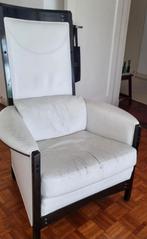 Giorgetti Fauteuil - Wit Leer, Huis en Inrichting, Fauteuils, Ophalen, Gebruikt, 75 tot 100 cm, Giorgetti