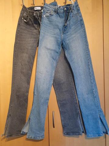 In 1 koop: 2 prima Zara spijkerbroeken, 1 grijs, 1 blauw beschikbaar voor biedingen