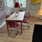 Eetkamerstoelen, Huis en Inrichting, Stoelen, Gebruikt, Ophalen of Verzenden, Metaal, Vijf, Zes of meer stoelen