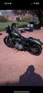 Stoere Harley Davidson 1200cc - mat groen, 2 cilinders, Sportuitlaat, Motorrijbewijs A, Particulier
