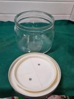 snoeppot groot glas aluminium deksel, Ophalen of Verzenden