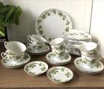Vintage Servies Compleet met Groen Bladmotief, Antiek en Kunst, Antiek | Servies compleet, Ophalen of Verzenden
