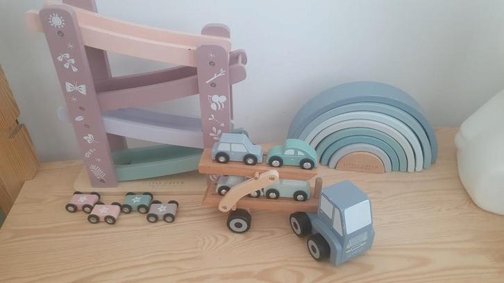 Little Dutch Houten Speelgoed Set: Puzzel, Vrachtwagen, Race, Kinderen en Baby's, Speelgoed | Houten speelgoed, Gebruikt, Overige typen