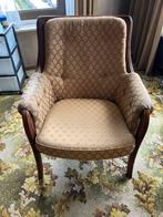 Mooie fauteuil met rotan en stof, Huis en Inrichting, Fauteuils, Ophalen, Gebruikt, Riet of Rotan, 75 tot 100 cm