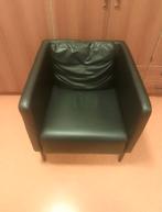 Zwarte Leren Fauteuil, Huis en Inrichting, Fauteuils, Ophalen, Gebruikt, Minder dan 75 cm, Leer