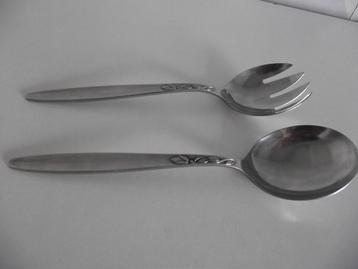 vintage Amefa Tulip Time slacouvert vork + lepel 20 cm 1960 beschikbaar voor biedingen