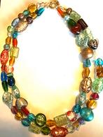 Italiaanse multi color glas “ foil” kralen ketting, Overige materialen, Overige kleuren, Ophalen of Verzenden, Zo goed als nieuw