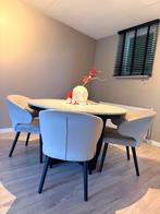 Richmond interiors eettafel + 4 stoelen, Huis en Inrichting, Tafels | Eettafels, Rond, 200 cm of meer, Zo goed als nieuw, Vier personen