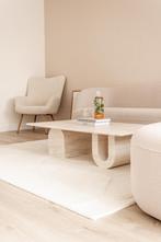 Prachtige design travertin salontafel, Ophalen, Japandi, 50 tot 100 cm, 100 tot 150 cm