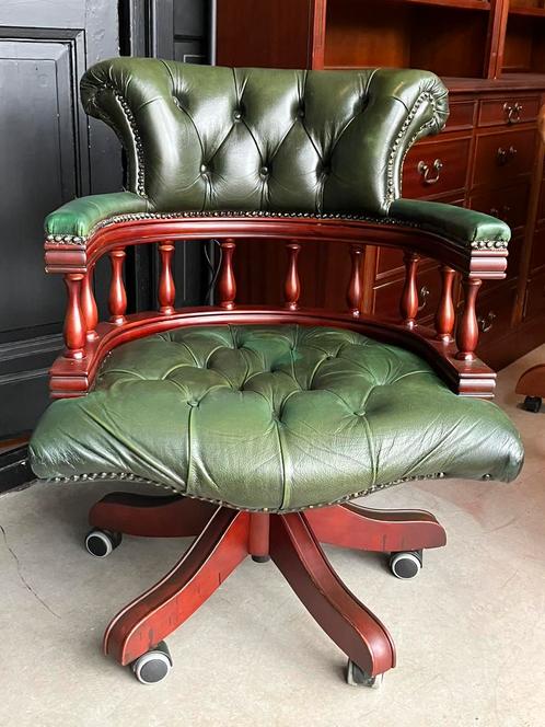 Chesterfield Bureaustoel/Captain Chair, Huis en Inrichting, Bureaustoelen, Gebruikt, Bureaustoel, Bruin, Ophalen of Verzenden