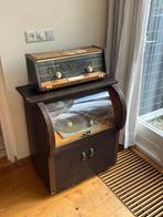 Vintage Philips platenspeler + radio meubel met platenkast, Ophalen, Gebruikt, Platenspeler, Philips
