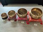 4 verschillende klankschalen met buddha gravering erin, Ophalen of Verzenden, Nieuw, Overige soorten
