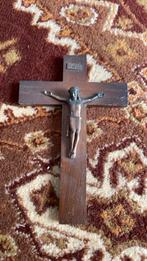 Houten kruisbeeld met kopen Christus figuur, Ophalen of Verzenden, Gebruikt, Beeld(je), Christendom | Katholiek