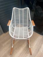 Schommelstoel Riet/Hout, Ophalen, 75 tot 100 cm, Zo goed als nieuw, 50 tot 75 cm