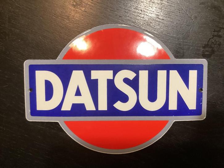 DATSUN dealer emaille schild, Verzamelen, Merken en Reclamevoorwerpen, Gebruikt, Reclamebord, Ophalen of Verzenden