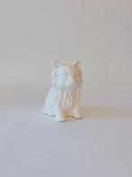 VINTAGE WITTE KERAMIEKEN BLOEMPOT | KAT, -, -, Rond, Ophalen of Verzenden