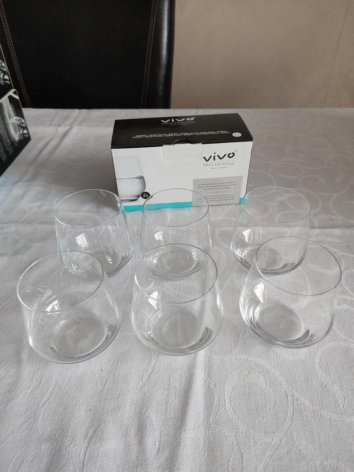 Vivo Villeroy en Boch AH waterglazen, Huis en Inrichting, Keuken | Servies, Zo goed als nieuw, Glas of Glazen, Overige stijlen