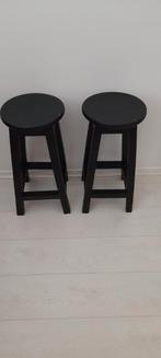 Zwarte houten krukjes - set van 2, Ophalen, Gebruikt