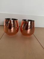 Rosé goudkleurig metalen bekers (2 stuks), Ophalen of Verzenden, Zo goed als nieuw