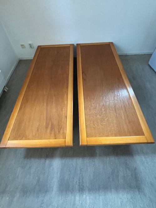 2 vintage jaren '50 houten bed onderstel, Huis en Inrichting, Slaapkamer | Matrassen en Bedbodems, Gebruikt, Bedbodem, 70 cm of minder