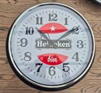 Heineken Wandklok - 60cm - Quartz - Verzamelaarsobject, Verzamelen, Biermerken, Ophalen, Zo goed als nieuw