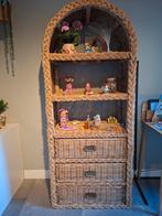 Rotan Boogkast met 3 Lades, Huis en Inrichting, Kasten | Boekenkasten, Ophalen, Overige materialen, Gebruikt, Vintage