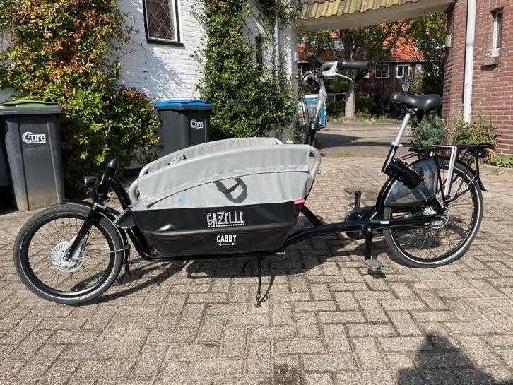 Gazelle Cabby Bakfiets - Zeer Compleet, Fietsen en Brommers, Fietsen | Bakfietsen, Gebruikt, Gazelle, 3 kinderen, Huif, Opvouwbaar