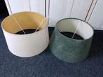 2 lampenkappen groen en beige, Huis en Inrichting, Ophalen, Gebruikt, Rond, Groen