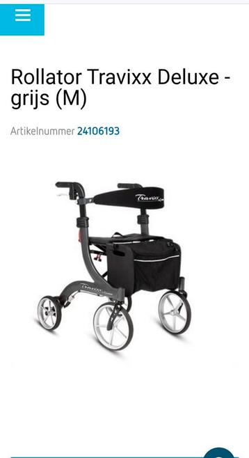 Travixx de luxe rollator maat M beschikbaar voor biedingen