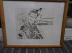 "" Technische ""  Striptekening van Roel Mostert Mooie lijst, Antiek en Kunst, Ophalen of Verzenden