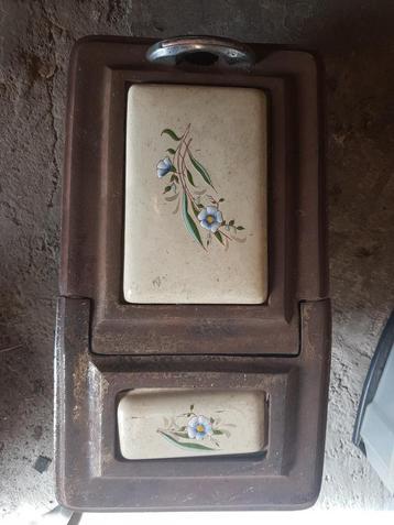  Antiek Art deco Houtbak voor openhaard  beschikbaar voor biedingen