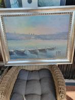 Schilderij Venetië met boten, Antiek en Kunst, Kunst | Schilderijen | Klassiek, Ophalen of Verzenden