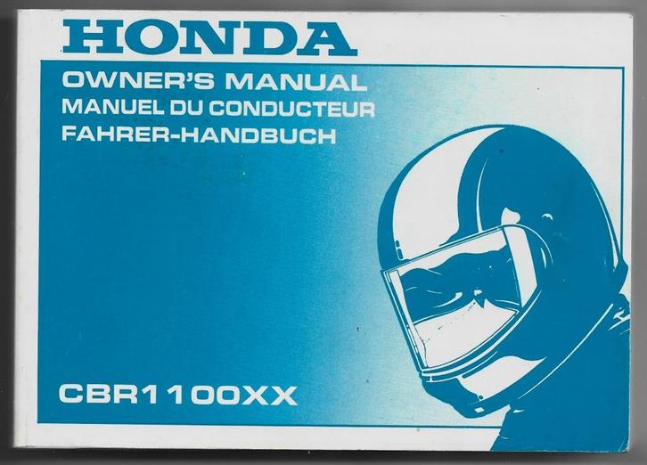 Honda CBR1100 XX owner manual (7432z), Motoren, Handleidingen en Instructieboekjes, Honda, Ophalen of Verzenden