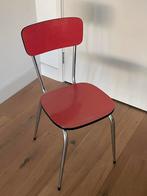 Vintage rode formica stoel jaren 60, Gebruikt, Jaren 60, Ophalen of Verzenden, Eén