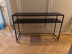 Zwarte sidetable / console tafel, Huis en Inrichting, Ophalen, Gebruikt, 100 tot 150 cm, Metaal