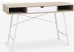 Bureau ABBETVED 48x120 licht eiken kleur/wit, Huis en Inrichting, Bureaus, Ophalen, Gebruikt