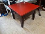 Eikenhouten Salontafel - Zweeds Rood, Huis en Inrichting, Tafels | Eettafels, Ophalen, Gebruikt, 50 tot 100 cm, Vierkant